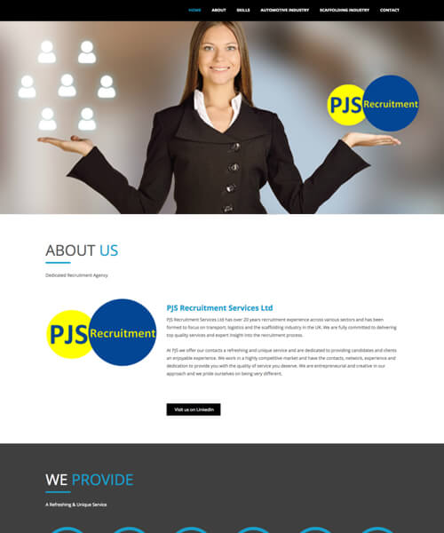 PJS Recruitment Web Design Example
